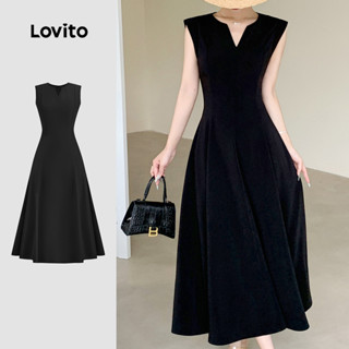 Lovito Vestido Elegante Com Estrutura Lisa E Linha De Verão/primavera Para Mulheres L132ED063 em Oferta na Shopee
