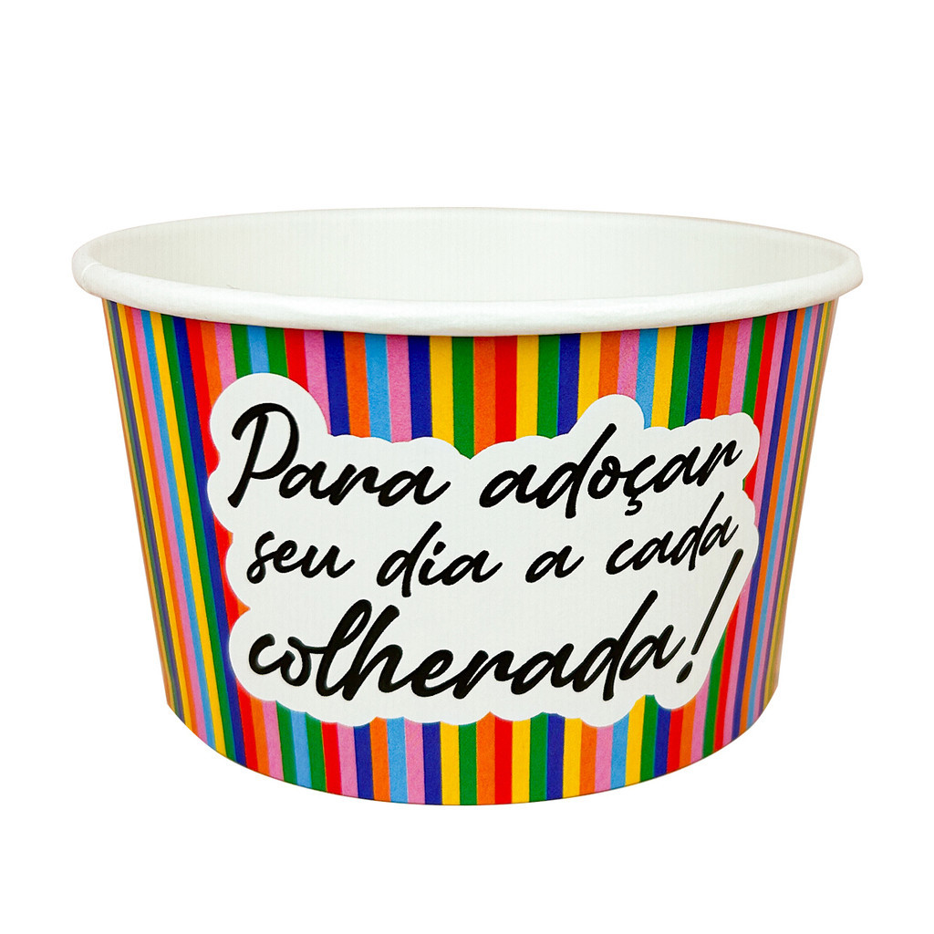 POTE ESTAMPA PADRÃO P/SORVETERIA 550ML- ARTE 01 em Oferta na Shopee