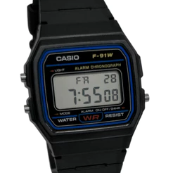 Relógio Casio Digital Unissex Clássico Preto F-91W-1DG