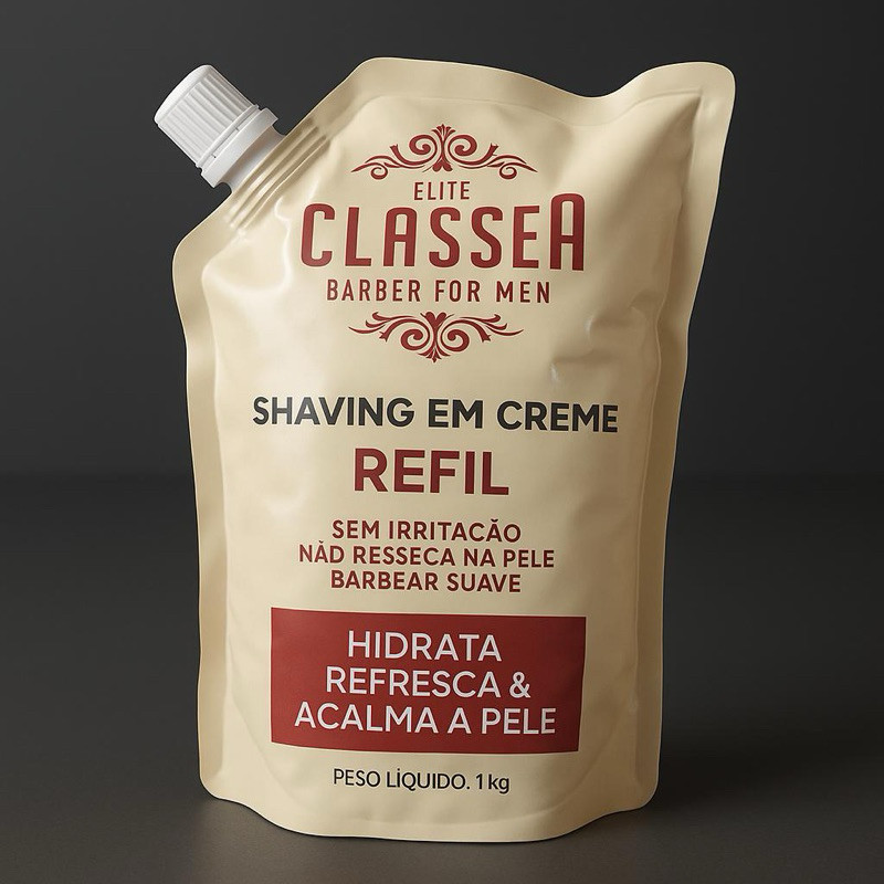 Shaving Em Creme Classe A Refil 1Kg Ideial Para Barba, Pezinho E Navalhado Hidrata e Refresca