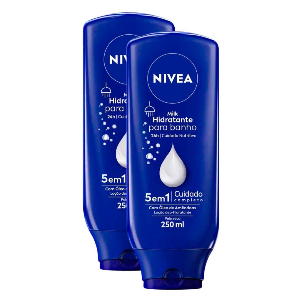 Kit 2 Hidratante para Banho Nivea Milk 250ml em Oferta na Shopee