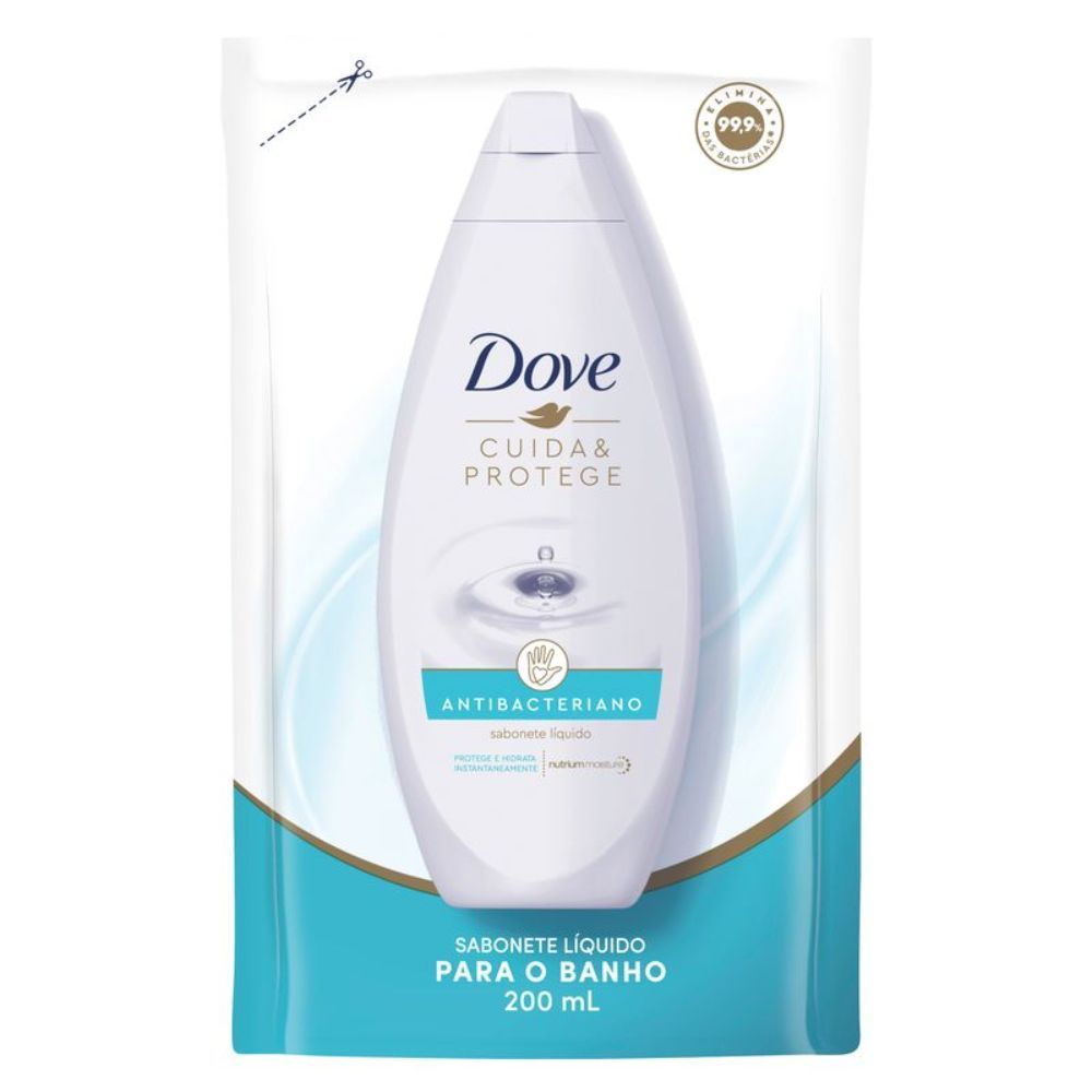 Sabonete Líquido Dove Antibacteriano Cuida e Protege Refil 200ml