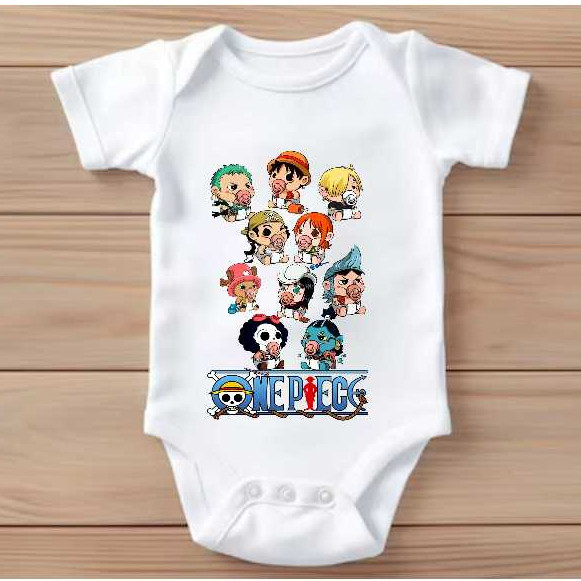 Body para Bebê Mugiwaras One Piece Baby Luffy Zoro Sanji Chopper Anime Chibi Kawaii