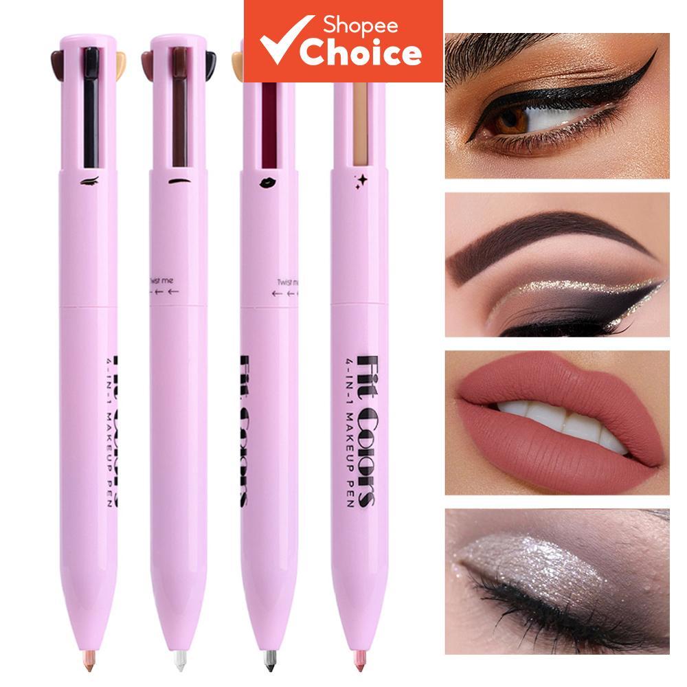 Caneta De Maquiagem 4 Em 1 Fit Colors-Sombra , Delineador , Batom E Lápis De Sobrancelha , Ferramenta Diária Multifuncio em Oferta na Shopee
