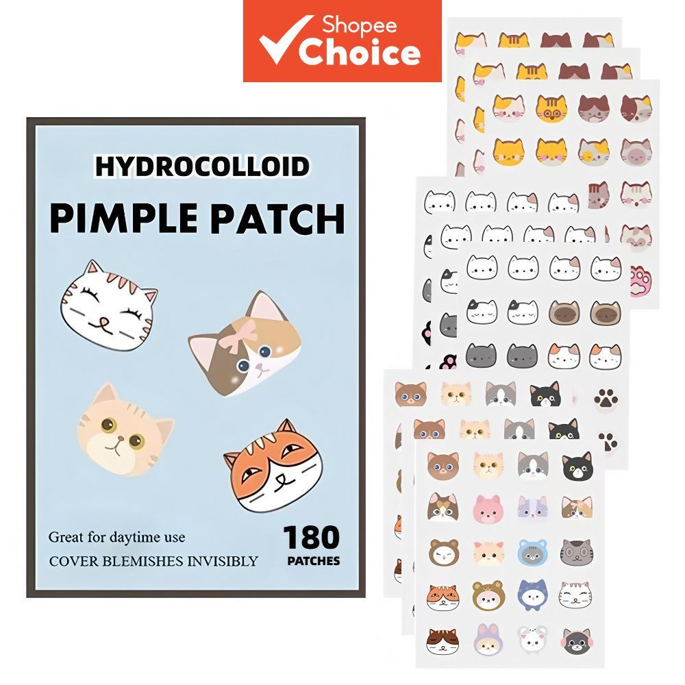 Escolha Adesivos Fofos Para Espinhas De Gato , Faciais Hidrocolóides Acne Com Design De Pata De 180 Peças em Oferta na Shopee