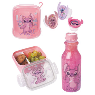 Potes Kit 6un Angel Stitch Lancheira Escolar Plasutil Garrafa Pote Sanduicheira Marmita em Oferta na Shopee