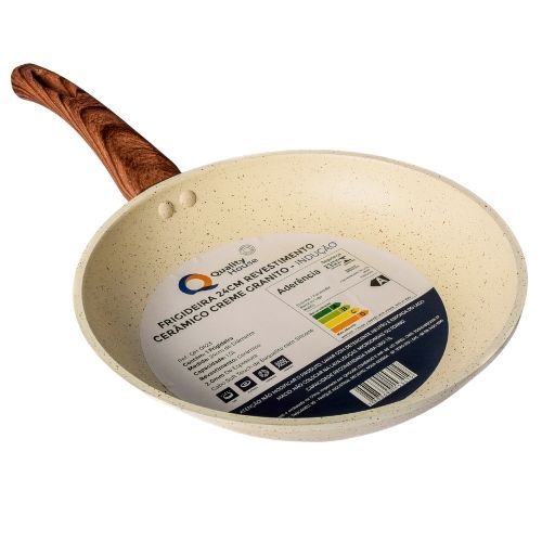 Frigideira 24cm Revestimento Cerâmico Indução Antiaderente Panela Utensílio Cozinha Chef Profissional Alta Durabilidade