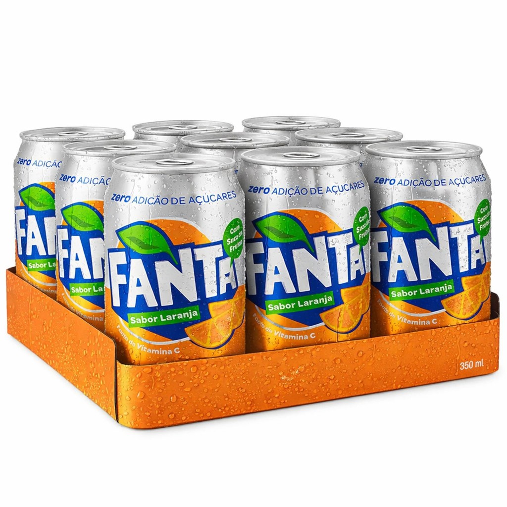 Kit 9 Fanta Laranja Sem Açúcar 350ml