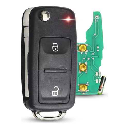 Chave Canivete Vw Positron Chip T44 Id48 - 2 Botões