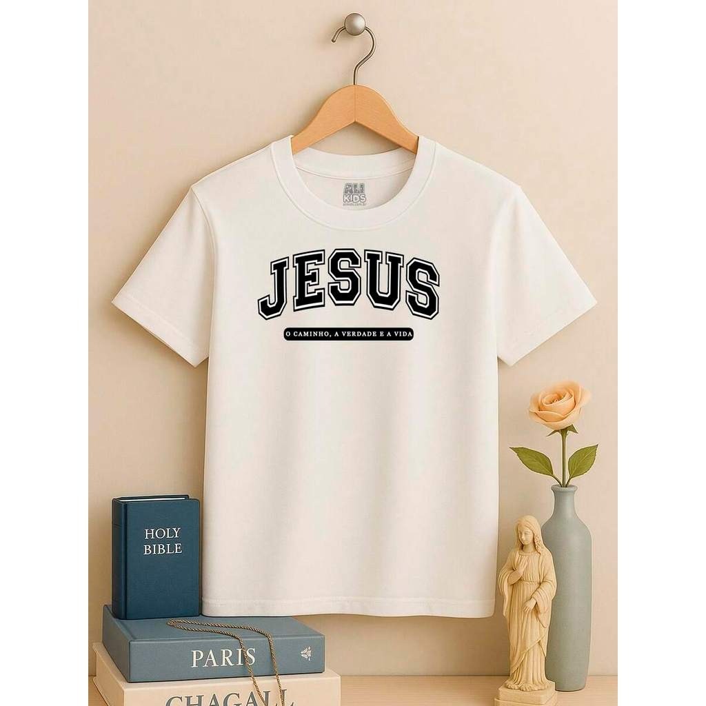 Camisa Infantil Unissex Camiseta Juvenil Gospel Jesus O Caminho A Verdade E A Vida em Oferta na Shopee