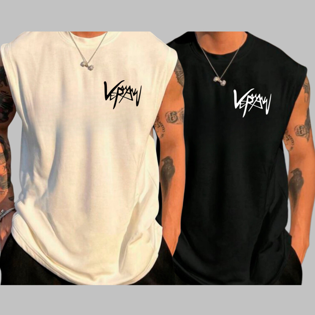Kit 2 Regatas Oversized Camiseta Academia Veraw Fortão Treino Academia Casual
