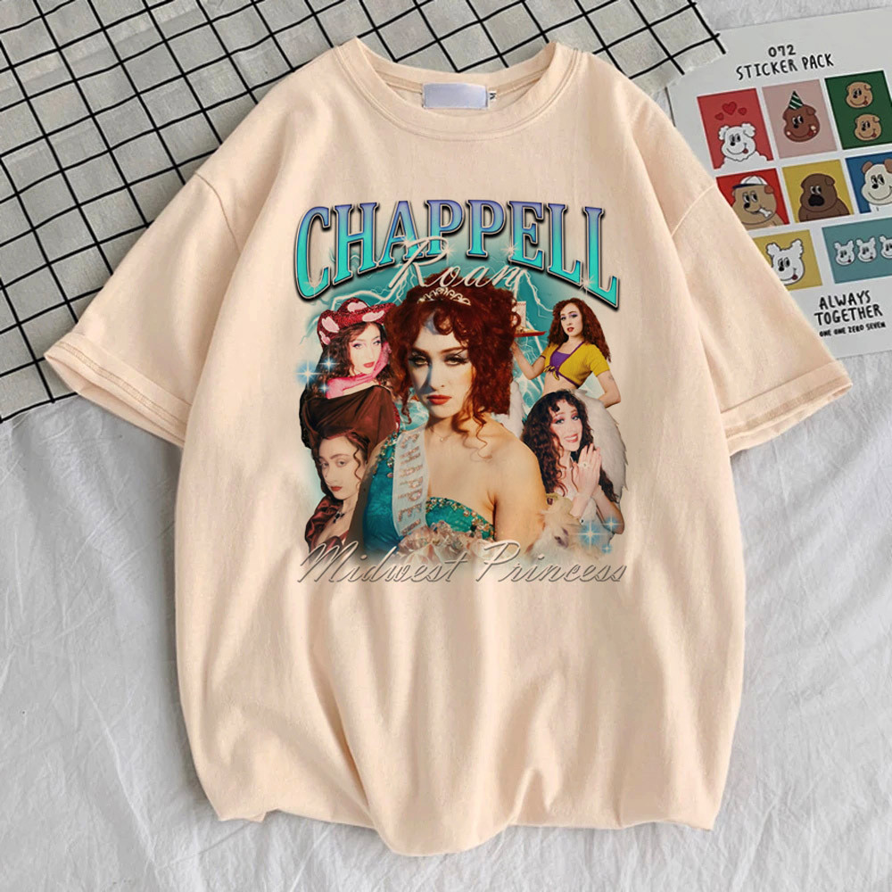 Camisa Chappell Roan Adolescente Psicodélico Punk Respirável Retro Vintage Universidade Grunge