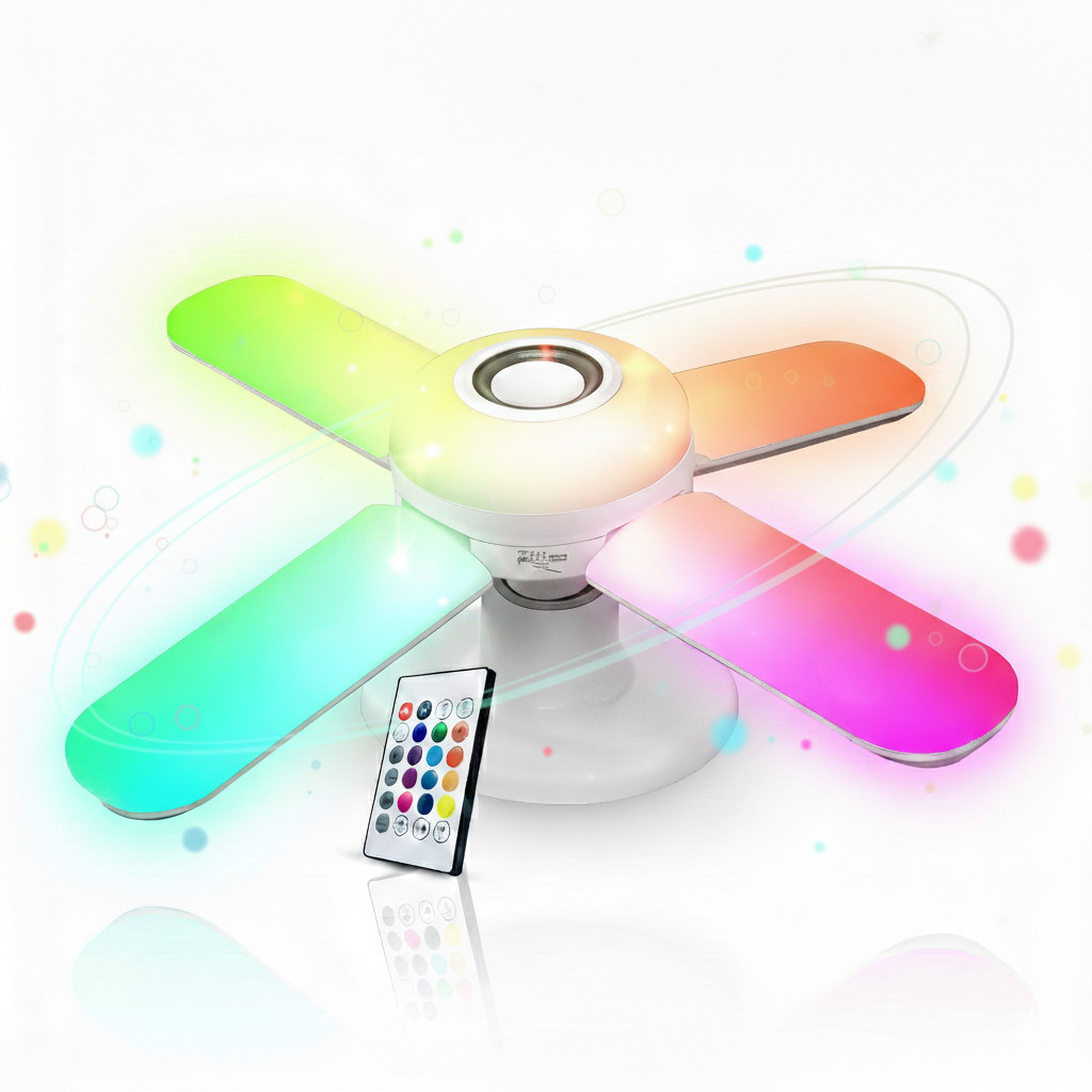 Lâmpada LED Musical 40W Bluetooth 5.3 RGB Bivolt com Controle Remoto e Som Integrado