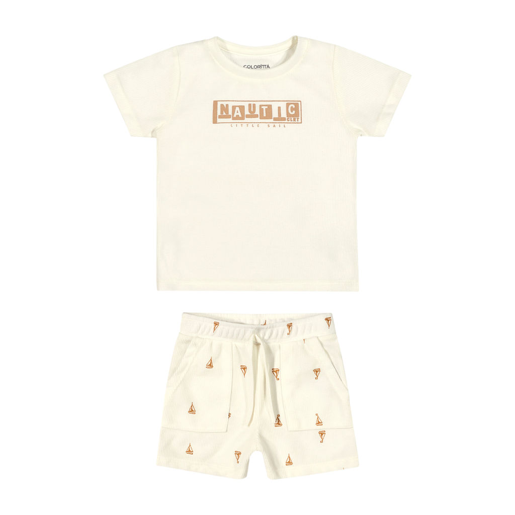 Conjunto Bebê Menino Náutico Malha Tricô Colorittá Bege em Oferta na Shopee