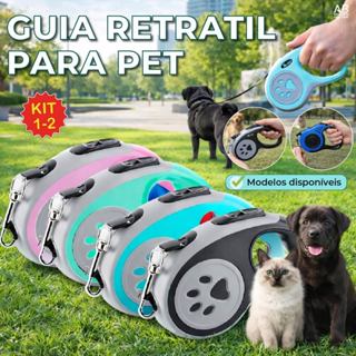 Coleira Guia Retrátil 3/5 Metros Pets Cachorro Cães Gatos Resistente com Trava até 12kg em Oferta na Shopee