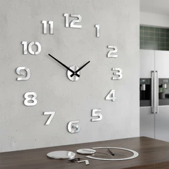Relógio De Parede Grande Numeros 3d Cozinha Sala Decoração