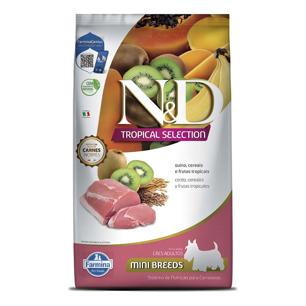 Ração ND N&d Tropical Selection Cães Adulto Mini Suino 2+0,5kg 2,5KG