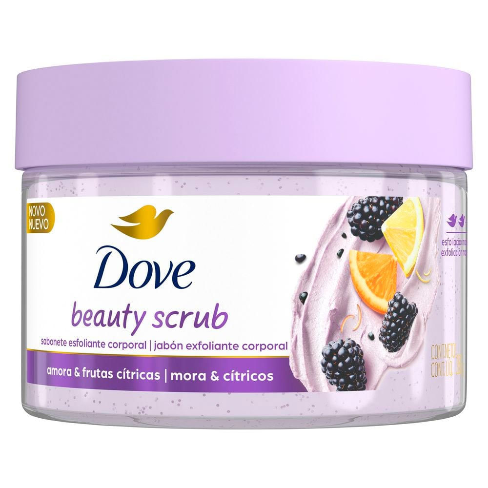 Sabonete Esfoliante Corporal Dove Beauty Scrub Amora e Frutas Cítricas 280g em Oferta na Shopee