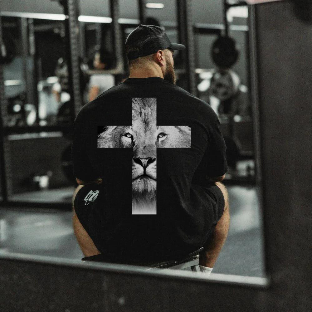 Camiseta Oversized Ou Básica Leão de Judá Treino Maromba Musculação PP ao G1 . casual, academia. casual, academia.