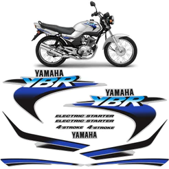 Kit Adesivos Para Yamaha Ybr 125 2000 Moto Prata Completo