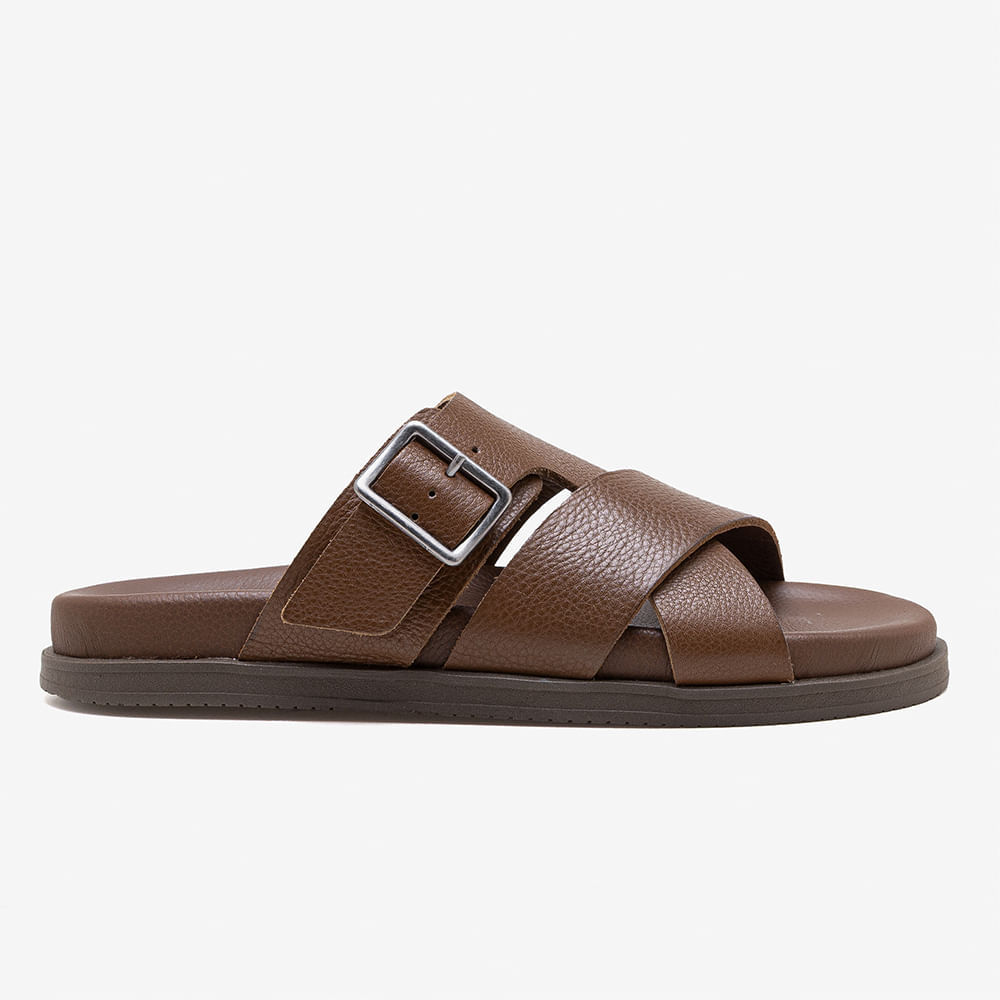 Sandália Masculina Dock Couro Marrom em Oferta na Shopee