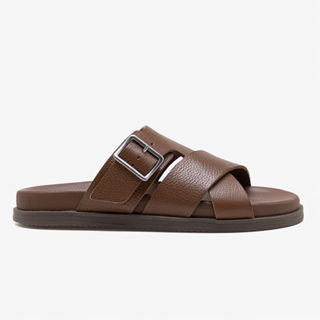 Sandália Masculina Dock Couro Marrom em Oferta na Shopee