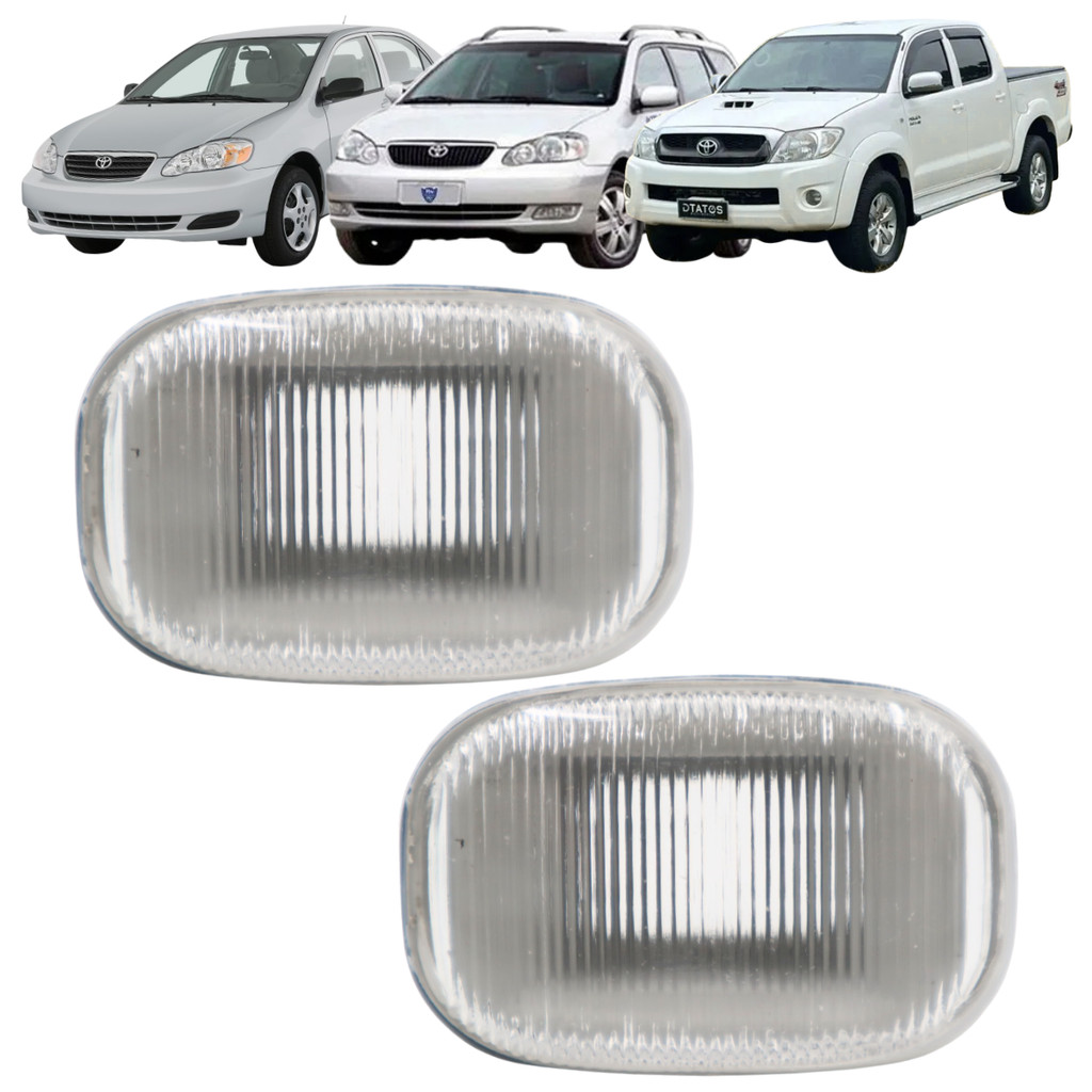 Par Lanterna Lateral Paralama Pisca Seta Corolla Fielder Hilux SW4 Sem Soquete Cristal