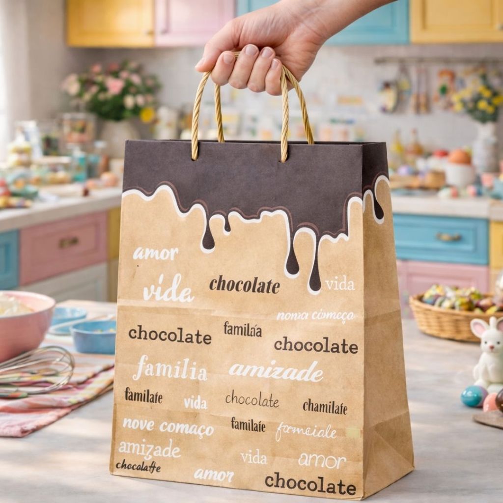 10 SACOLA CHOCOLATE M 20X15X25CM 6581 (LC) PASCOA 2026 (CHOCO) · foto 2