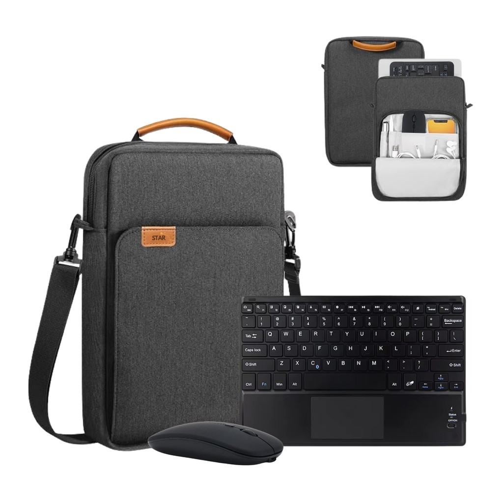 Case Bag + Teclado Trackpad + Mouse Para Samsung A11 8.7 Polegadas X133