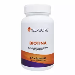 Biotina Elabore 60 Cápsulas – Cabelos E Unhas Fortes