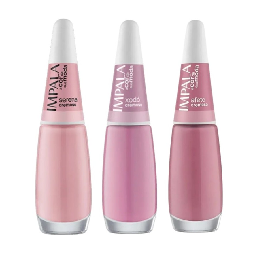 Kit Esmalte Impala Nude 1 com 3 unidades