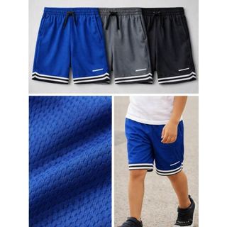 Shorts Infantil Esportivo Basquete Futebol Unissex Microcolmeia Microperfurado Leve Respirável Secagem rápida Elastico