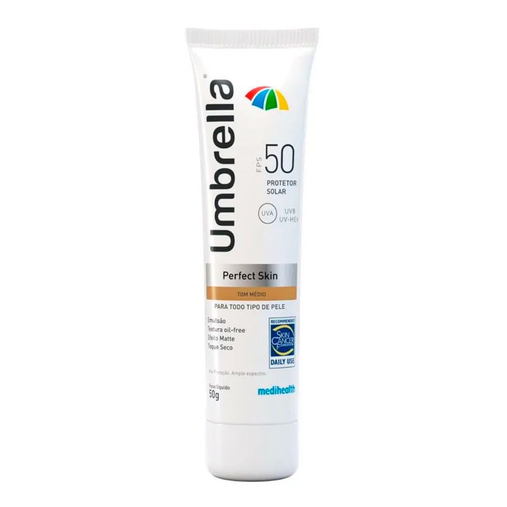 Protetor Solar Umbrella Perfect Skin FPS 50 Tom Médio 50g em Oferta na Shopee