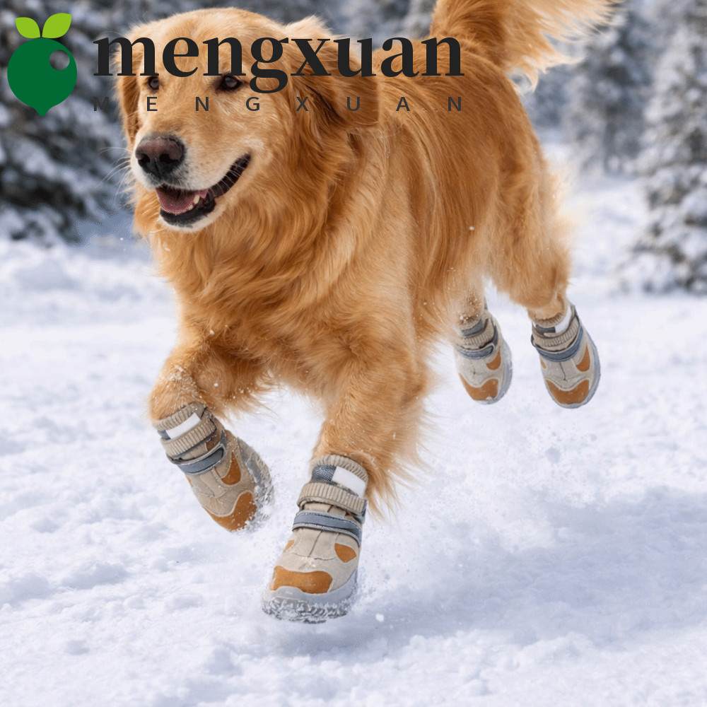 MENGXUAN1 Sapatos Antiderrapantes Para Cães , Botas Quentes E Grossas Cachorros De Inverno , Fivelas Duplas , Resistente