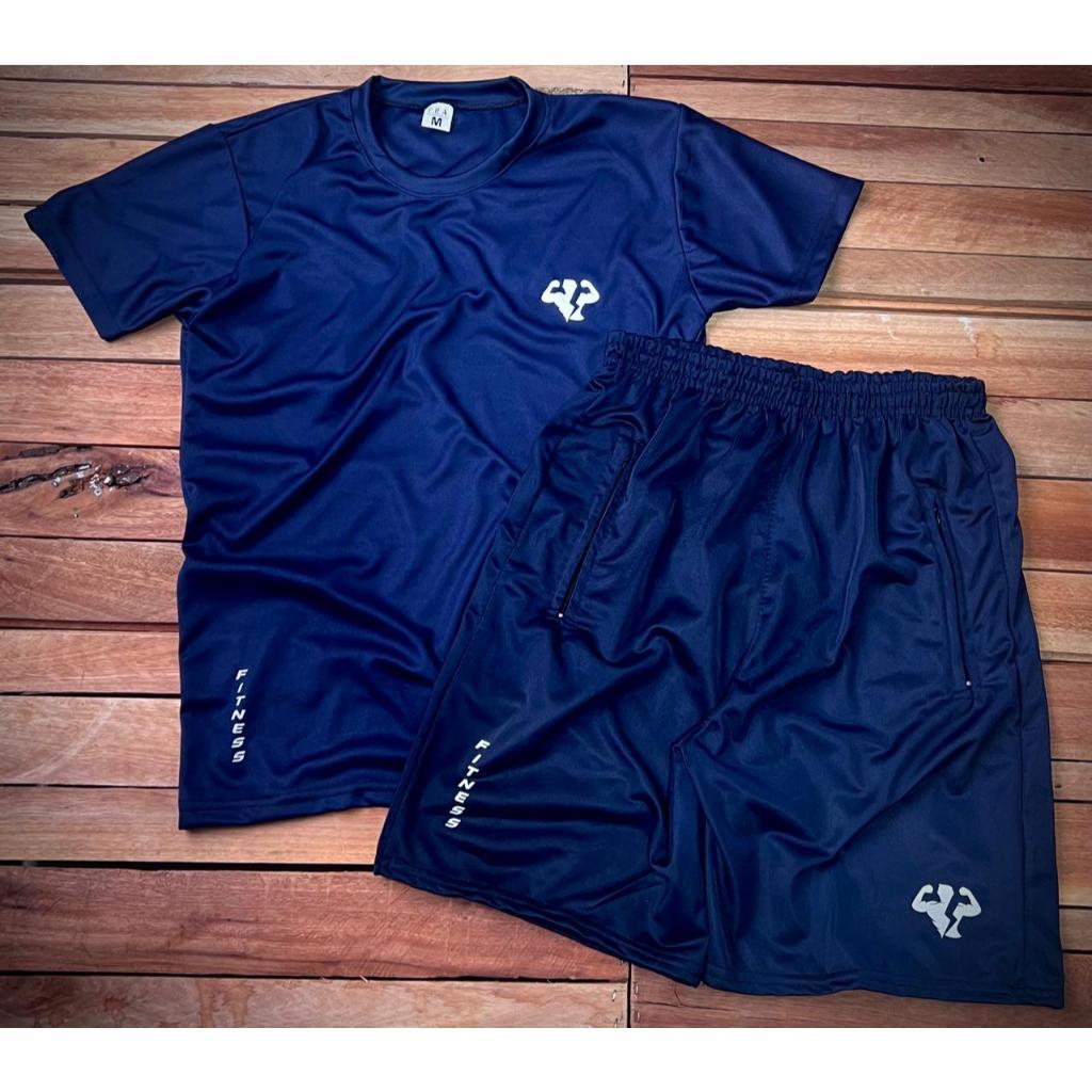 Promoção! Kit Masculino Ideal Para Treinar Camiseta e Bermuda Fitness - Pronta Entrega - Diversas Cores - Pronta Entrega