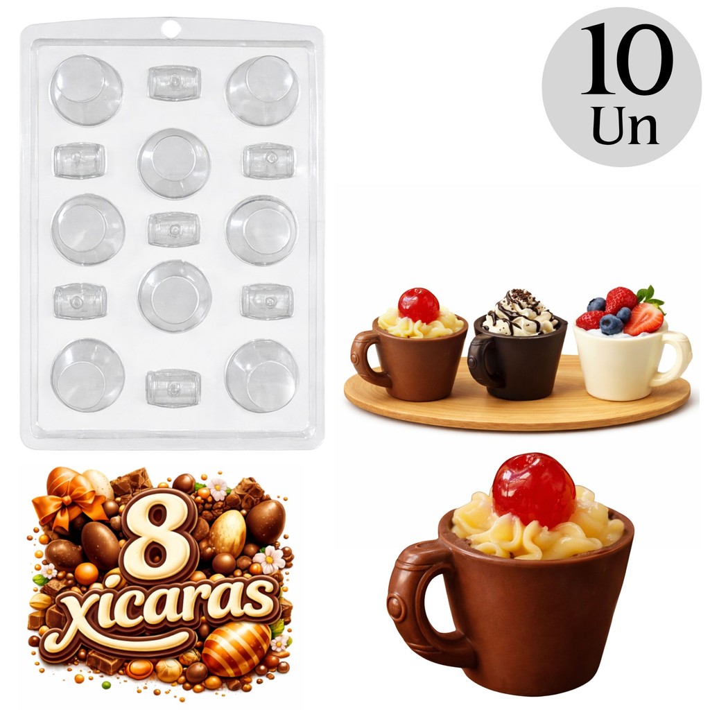 10 Formas Acetato Copinhos Casca Sobremesa Chocolate 10g Forma Prática Fácil Descartável Docinhos