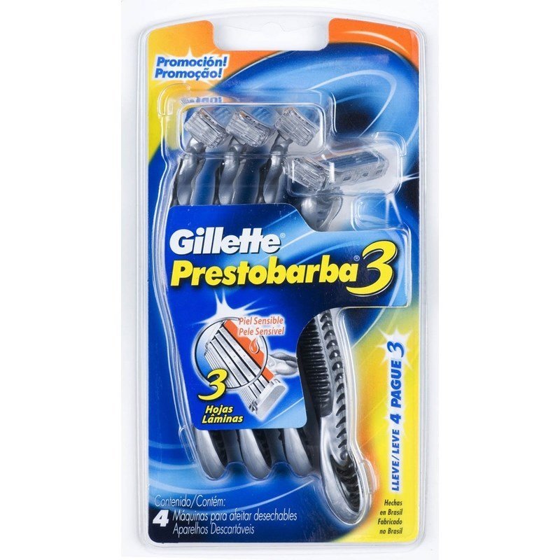 Aparelho Prestobarba Gillette 3 Leve 4 Pague 3 em Oferta na Shopee