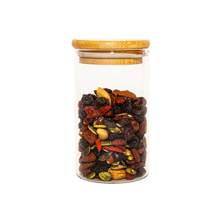 Pote de Vidro de Mantimentos 300ml C/ Tampa de Bambu Oikos