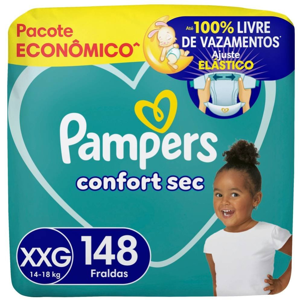 Fralda Pampers Confsec Ultra Xxg 148 Unidades em Oferta na Shopee
