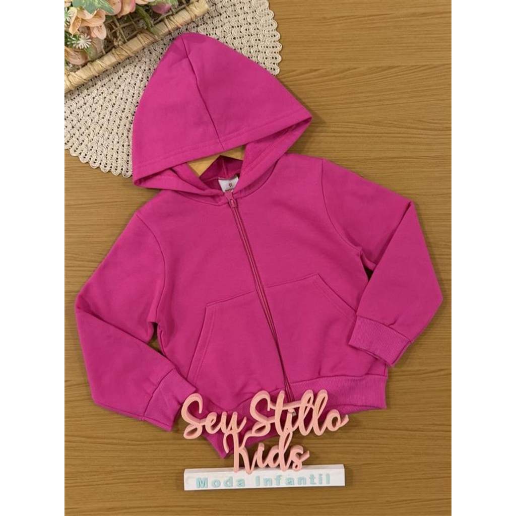Jaqueta Infantil Brandili Inverno Flanelada Rosa