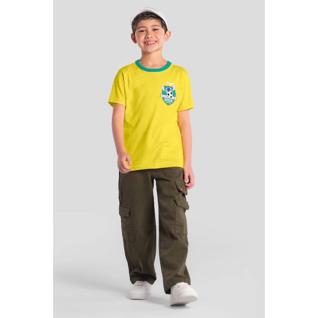 Camiseta unissex infantil copa do mundo com Stitch Brandili em Oferta na Shopee