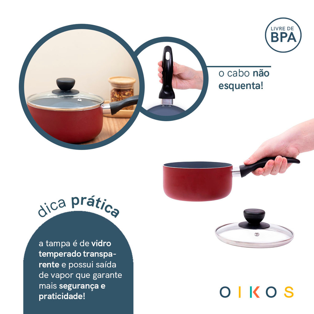 PANELA 16CM COM ANTIADERENTE CERÂMICO BASE - OIKOS · foto 2