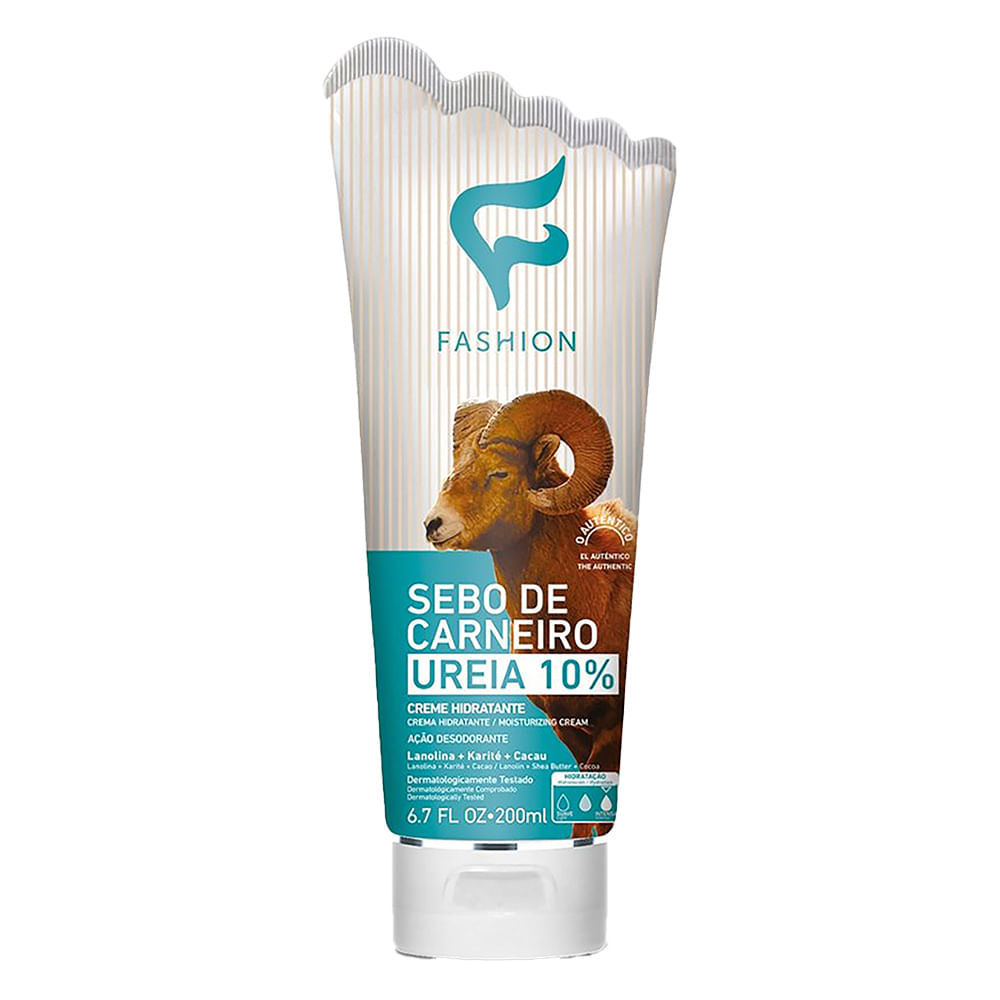 Creme Hidratante Ureia 10% Sebo de Carneiro Fashion 200ml em Oferta na Shopee
