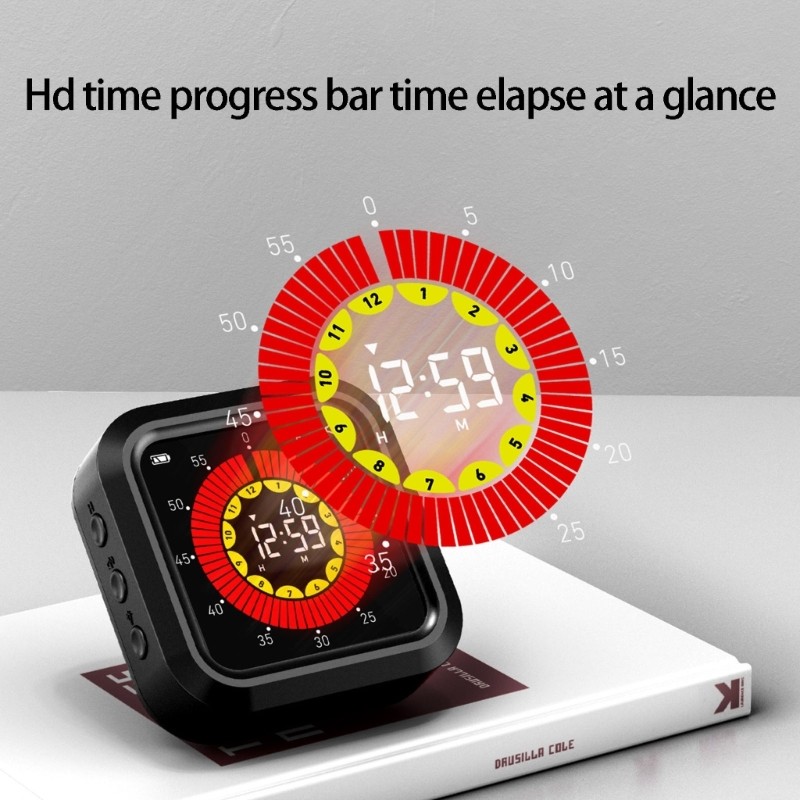 IOR Visual Timer 60 Minutos Recarregável Contagem Regressiva Temporizador Relógio Magnético