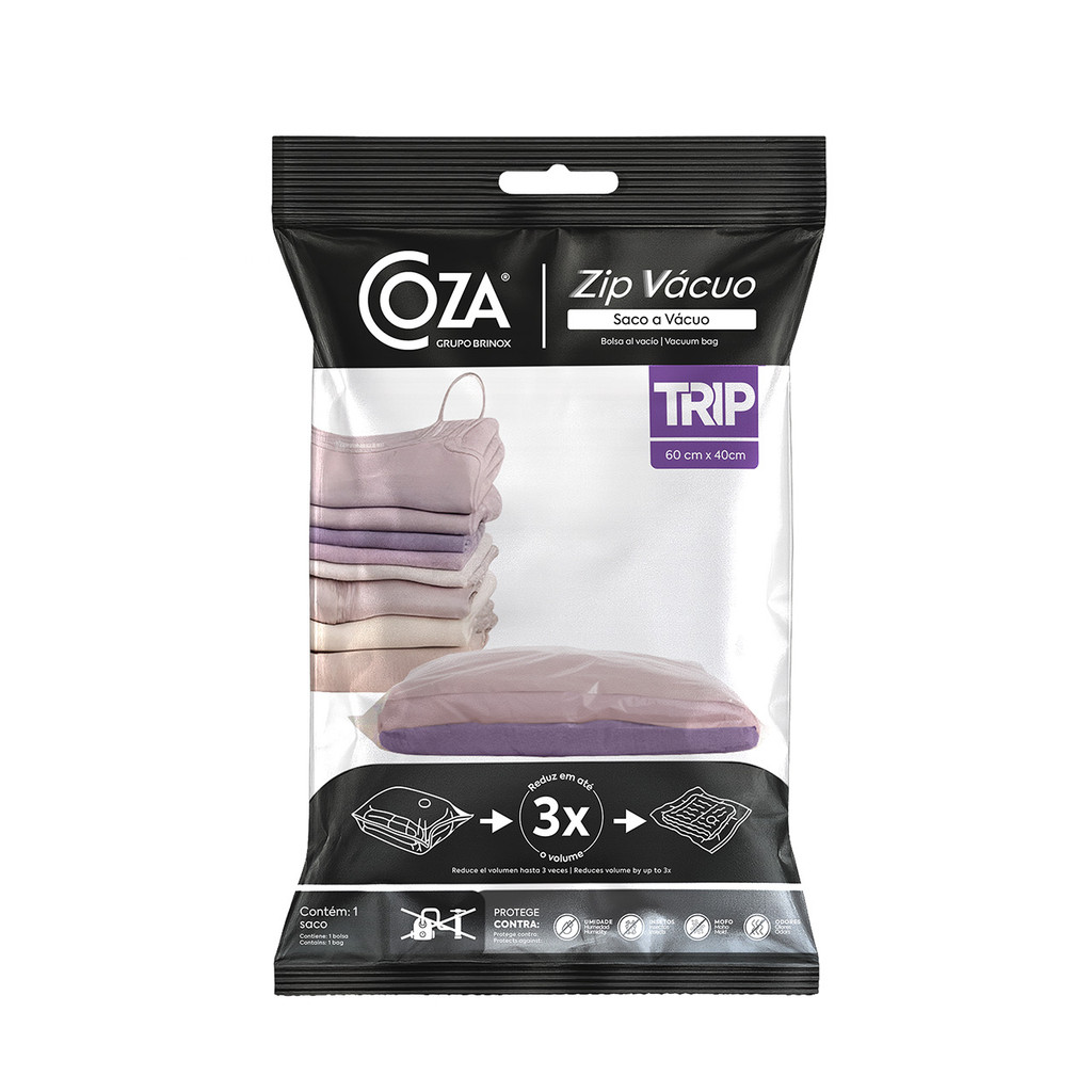 Saco a Vacuo Zip Vacuo Trip 60X40 cm Coza