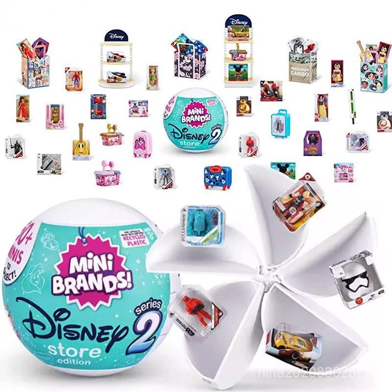 Brinquedos Colecionáveis Zuru Disney Mini Brands Edição Disney Store 2 Cápsulas Misteriosas Boneca Miniatura Real Brinqu