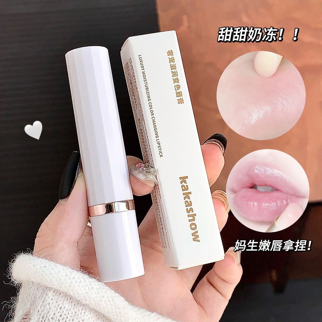 Kakashow Luxo Pet Hidratante Batom que muda de cor Leve Hidratante Cuidados com os lábios Manga-maquiagem Batom que muda