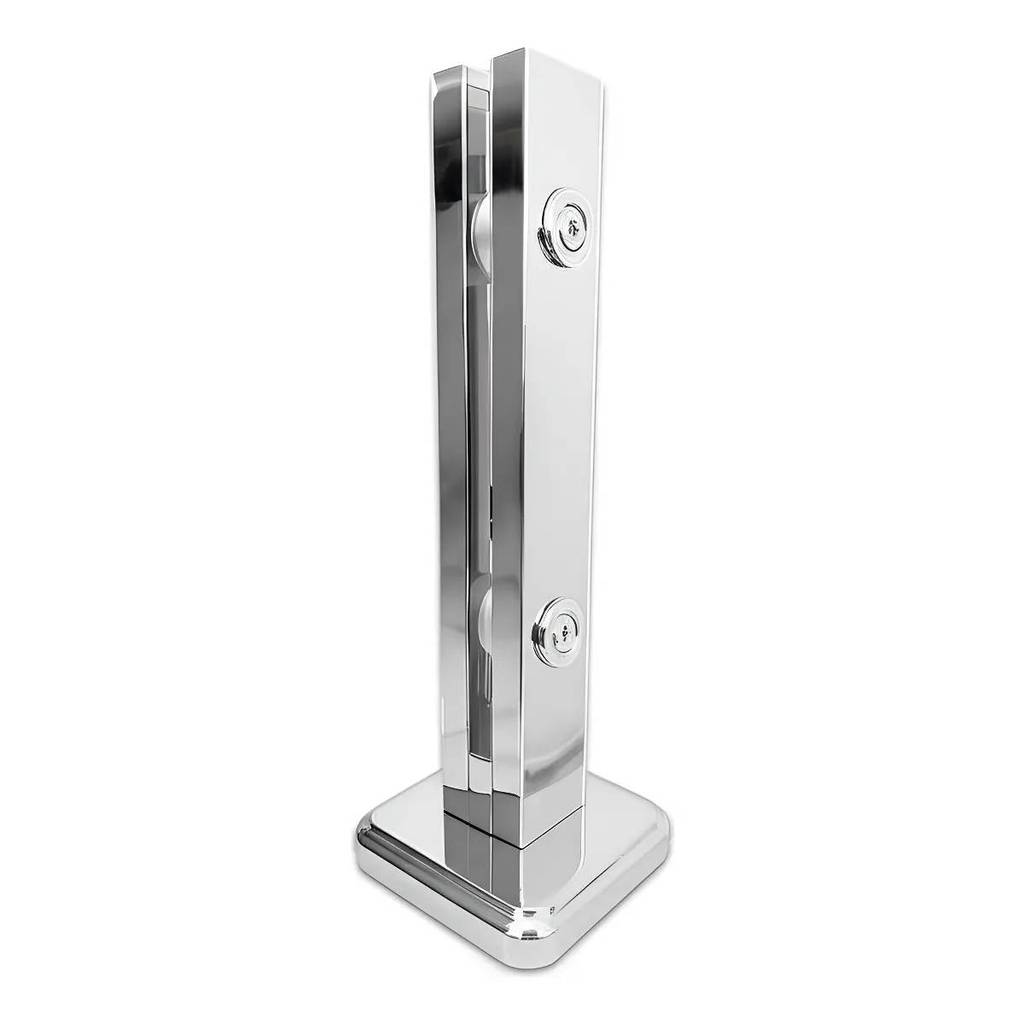 Coluna Torre Vidro Inox Guarda Corpo Corrimão 40cm 2 Furos