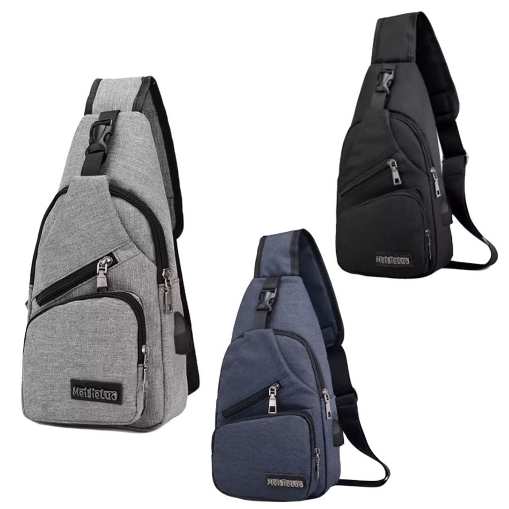 Bolsa de ombro masculina anti-roubo de ombro com entrada para carregador usb mensageiro em Oferta na Shopee