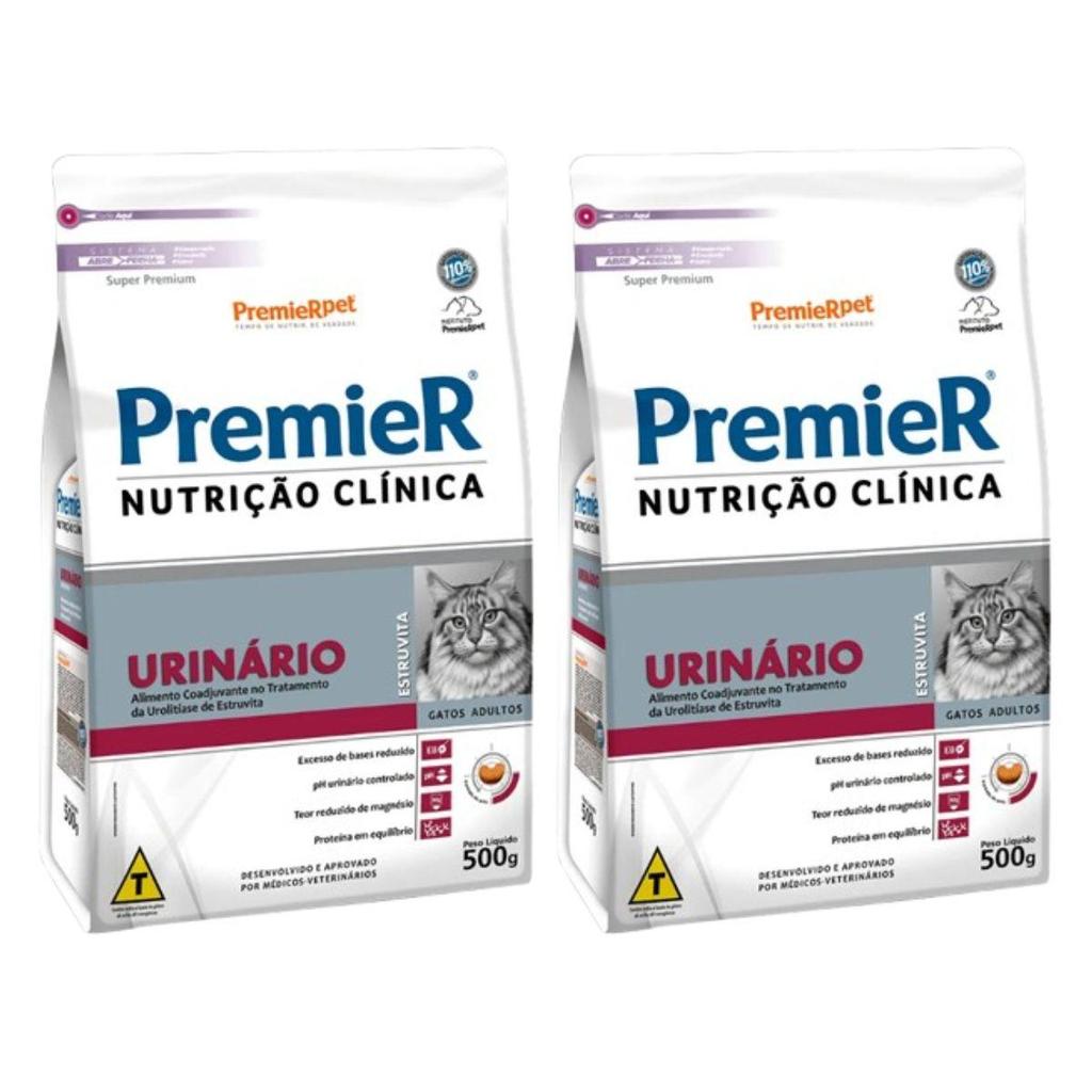 Kit 2 Ração Premier Clínica Urinário Para Gatos Adultos 500g em Oferta na Shopee